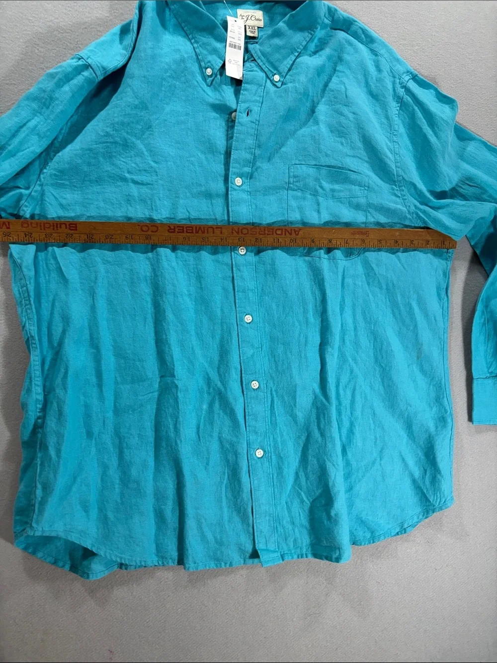 J crew Baird McNutt Irish Linen Teal Button-Down  Shirt XXL NWT